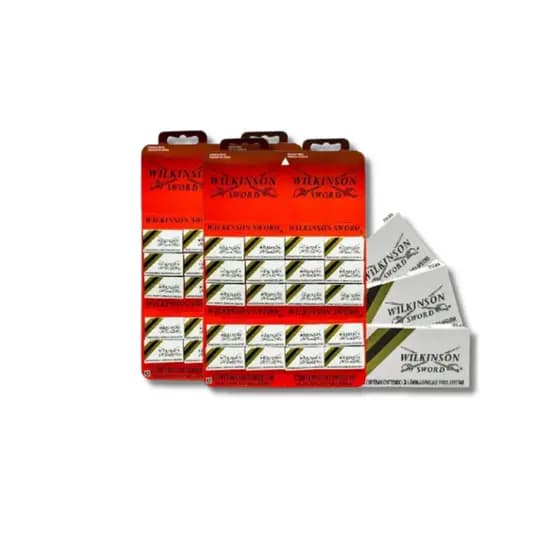 kit com 2 cartelas de Lâmina Gillete Barbear Wilkinson Sword - Com 60 Unidades Lâminas