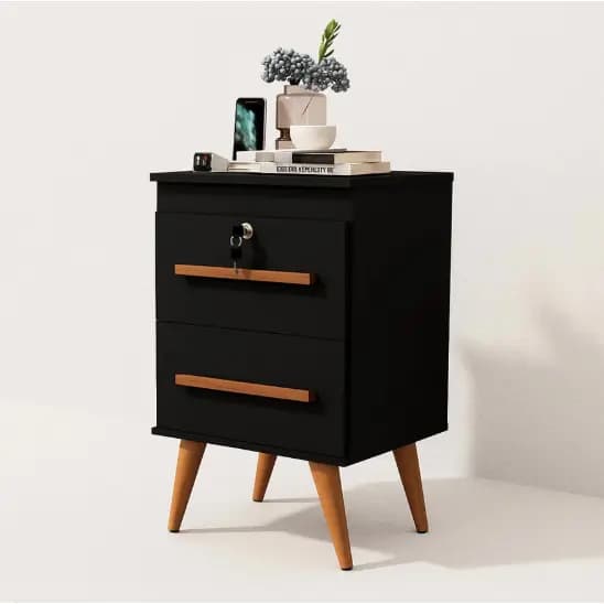 Mesa De Cabeceira moderno altura cama preto marrom branco luxo
