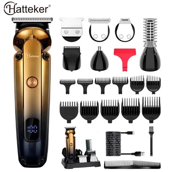 Aparador Hatteker 6 em 1 Maquina De Acabamento | À Prova d’Água, Lâmina T, Bateria 1200mAh Hatteker