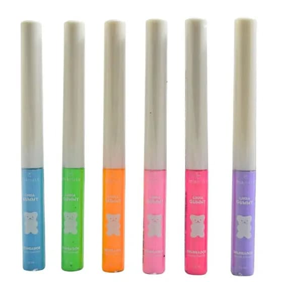 Kit 6 Delineador Líquido Colorido Gummy Mia Make 403
