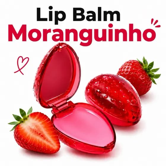 Lip Balm Moranguinho Hidratante Labial | Hidratante Morango | Lábios Macios