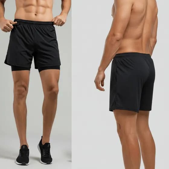Short 2 em 1 Masculino Masculino para treinar na academia