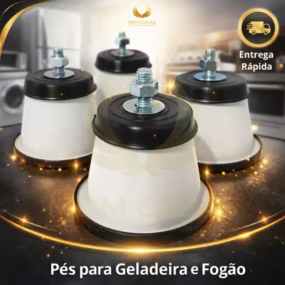 4 Pés de Fogão e Geladeira Universal com Rodinhas Multiuso Resistente Moderno