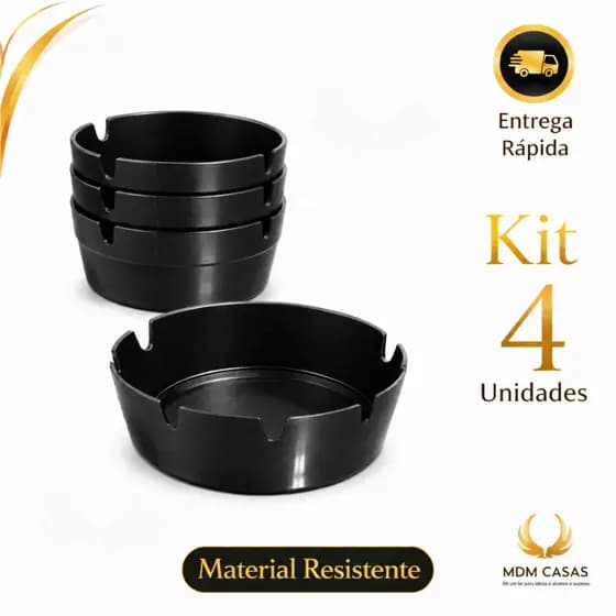 Cinzeiro Nylon Redondo Decorativo e Lavável - 2 ou 4 Peças