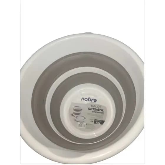 Balde Retrátil Cinza - 12L