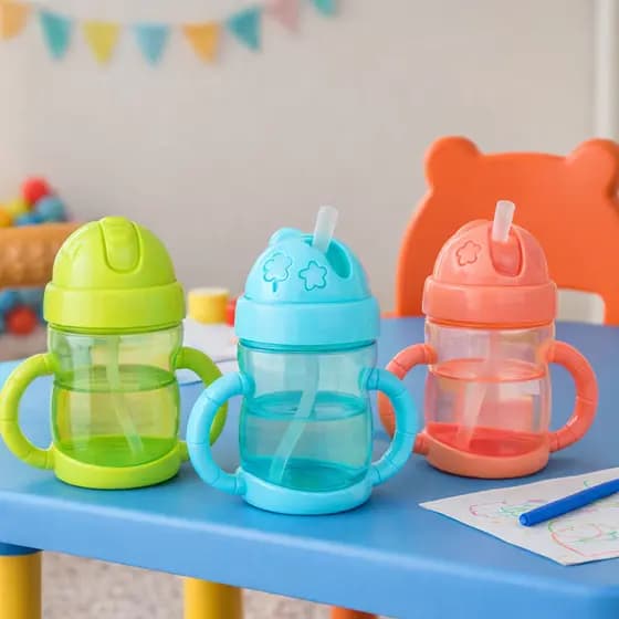 Garrafa Copo para Bebês Garrafinha Infantil com Canudo Bico de Silicone Volta as Aulas