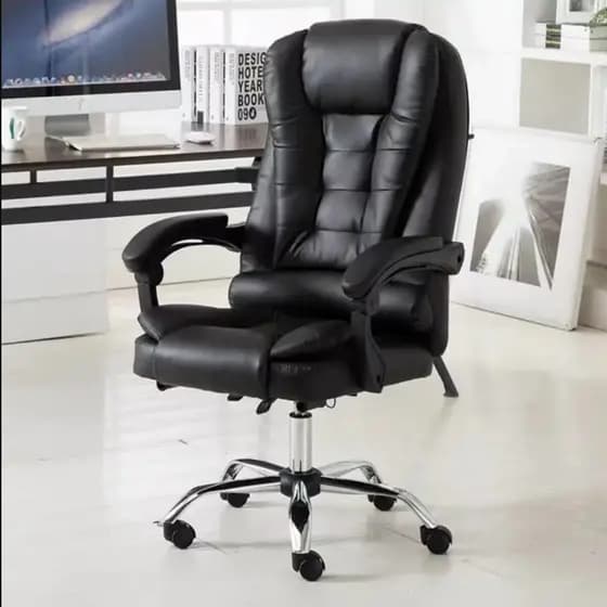 Cadeira de Escritório em Couro Ergonômica Premium para Presidente Executivo-LBY