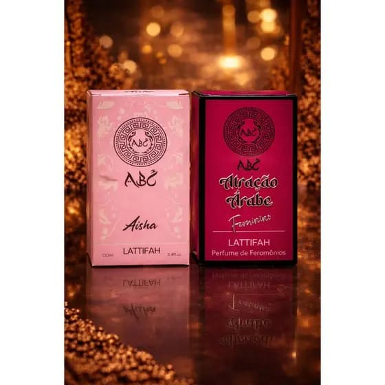 Kit 02 Perfumes Árabes ABC Aisha e Atração Feminino 100 ml cada - Envio em 24 Horas