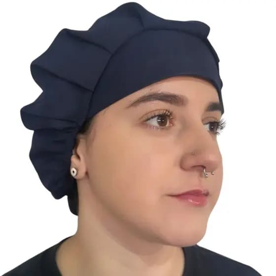 Kit 5 Toucas Azul Marinho Oxford Unissex Lisa Padaria Cozinha Pizzaria