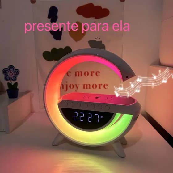 Enjoy the MUSIC!!! G Speaker GRANDE Luminária Caixa De Som E Carregador Cor Branco