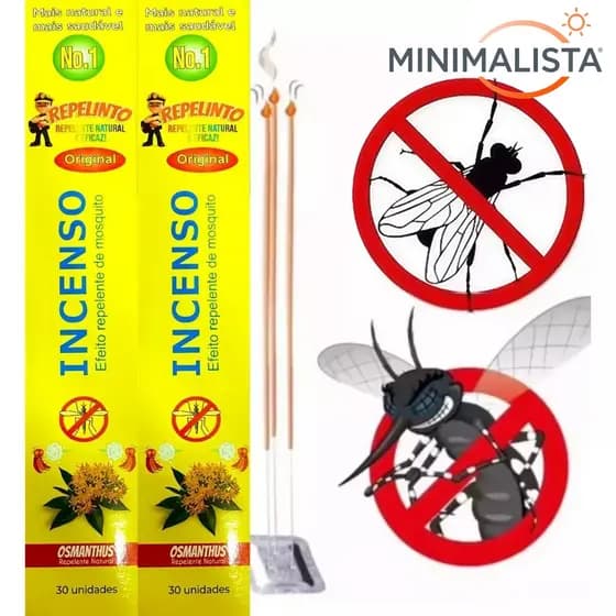 Incenso Repelente de Insetos Kit 3 Aromas Mata Mosquito Moscas 90 até 300 Unidades