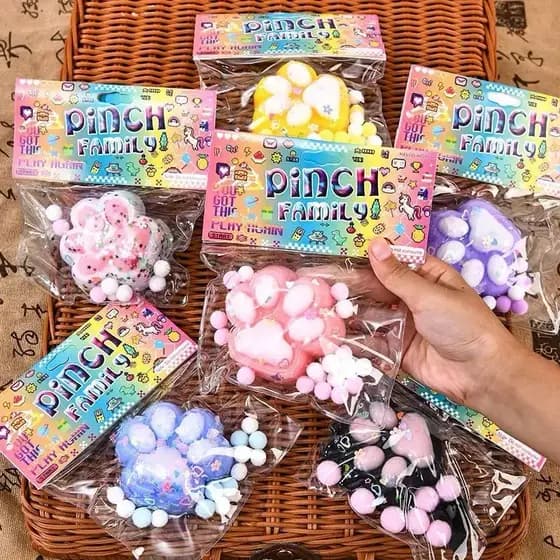 Brinquedos Squishy Aperto Pata De Gato Coelhinho Kawaii Soft Squeeze Com Bola para Alívio D Estresse