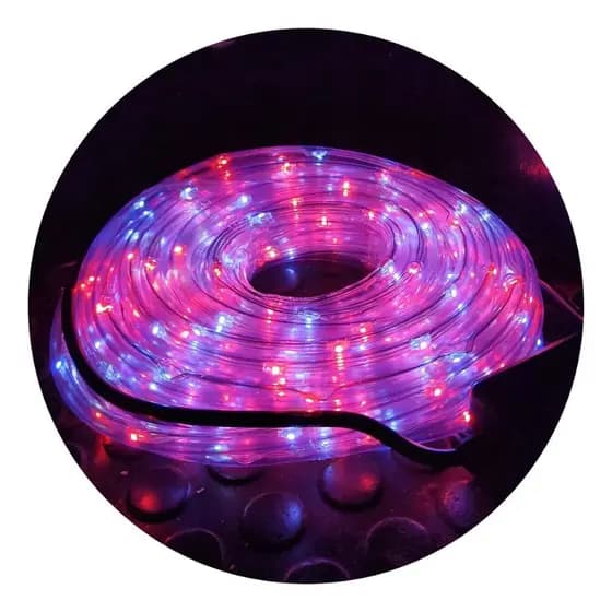 Pisca Pisca Bicolor Branco Com Vermelho Luz De Natal Mangueira Tubular 10 Metros 8 Funções 127 Volts Cod - 77001