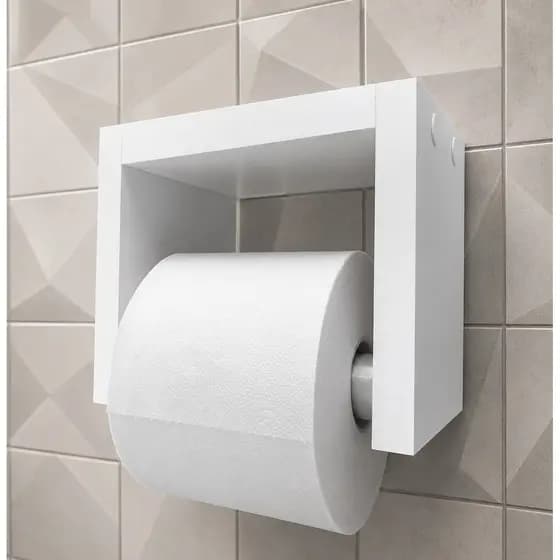 Suporte De Papel Higiênico Mdf Branco Para Banheiro Decorativo Prático alta qualidade 100% MDF