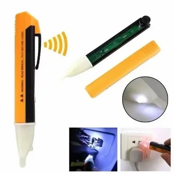 Caneta Detector de Tensão Sem Contato 90-1000V AC Alarme Sonoro e LED para Eletricista