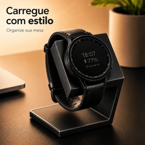 Dock Carregador Galaxy Watch 44mm 45mm Suporte Magnético de Mesa para Smartwatch Samsung