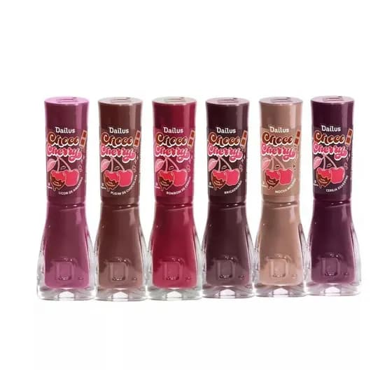 Dailus Esmalte Choco Cherry 8ml Cremoso Kit 6 Cores