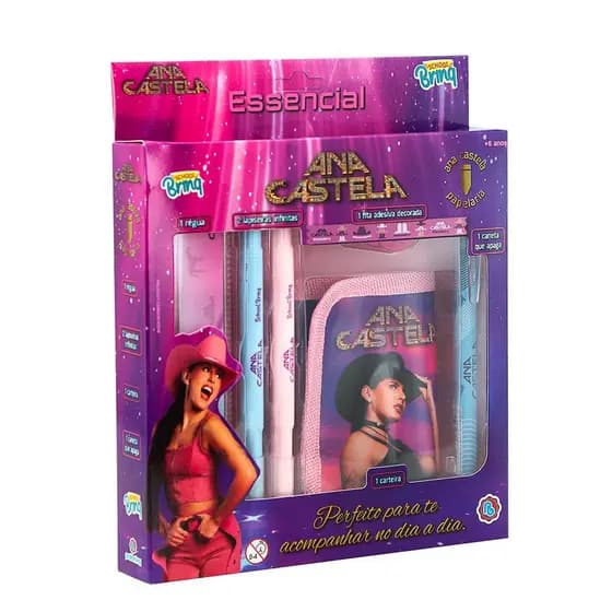 Kit Escolar Ana Castela Essencial Carteira E Itens Polibrinq