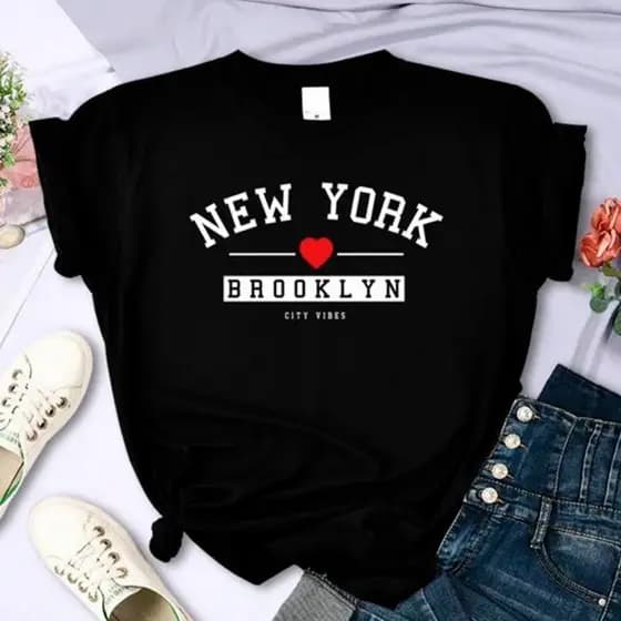 Camiseta Feminina T-Shirt Brooklyn City Vibes New York Lançamento