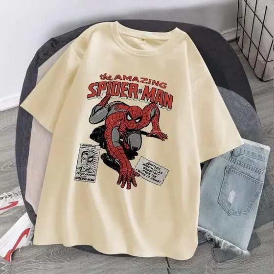 Camiseta Streetwear Básica Homem Aranha Spider Man Amazing Desenho Geek Promoção 100% Algodão Envio Imediato