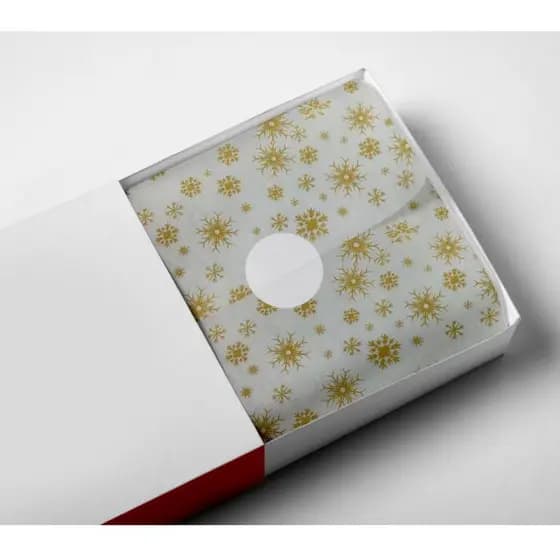 100 Folhas Papel De Seda Premium 30x70cm Estampado Coração em 2 Cores Disponível ( FELIZ NATAL/FLOCOS ) NATAL NATALINA