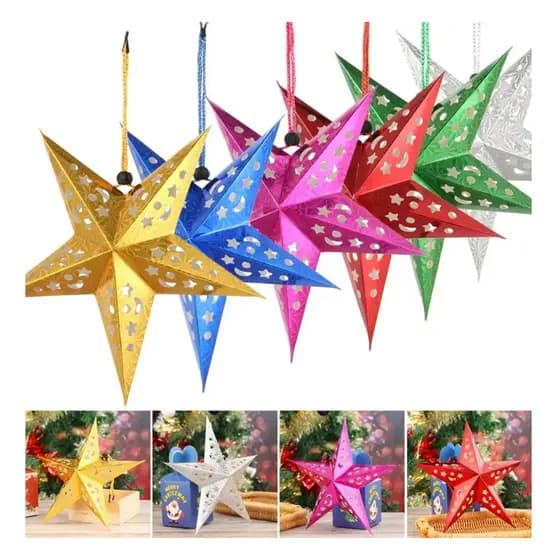 Enfeite Estrela De Papel Grande Para Natal Decoração De Festa Aniversário Casamentos Formatura
