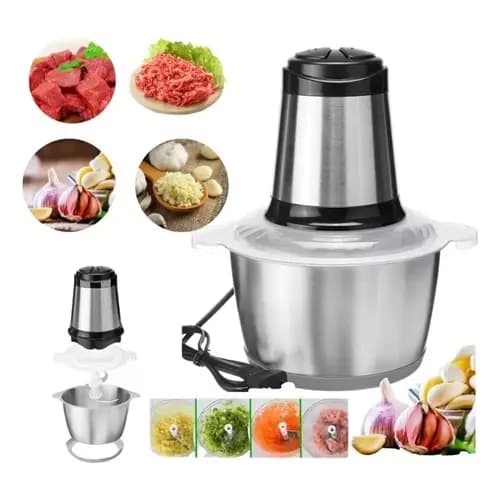 Moedor Elétrico Inox 2L 3L Triturador Processador Carne Legumes 110v/220v Cozinha Pronto Entrega