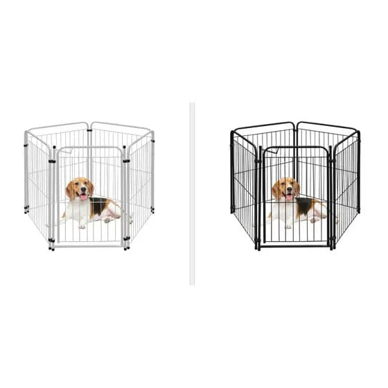 Cercado Chiqueirinho para Pet 4 Módulos + Portão 83cm Utilyse Branco Preto Cães Cachorros Gatos