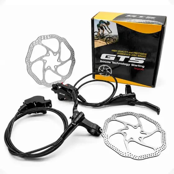 Freio A Disco Hidráulico Gts Ghd-100 160mm Par Completo Bike Mtb Urbana Pistão Duplo Com Manetes Pinças Conduítes