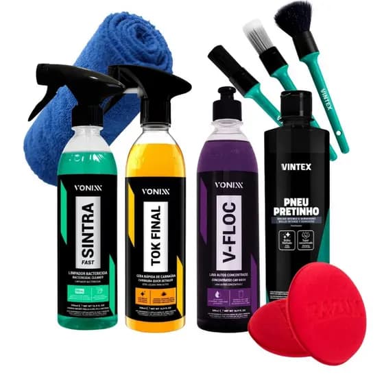 Kit Essencial para Lavagem Rápida e Proteção Brilhante com Vonixx