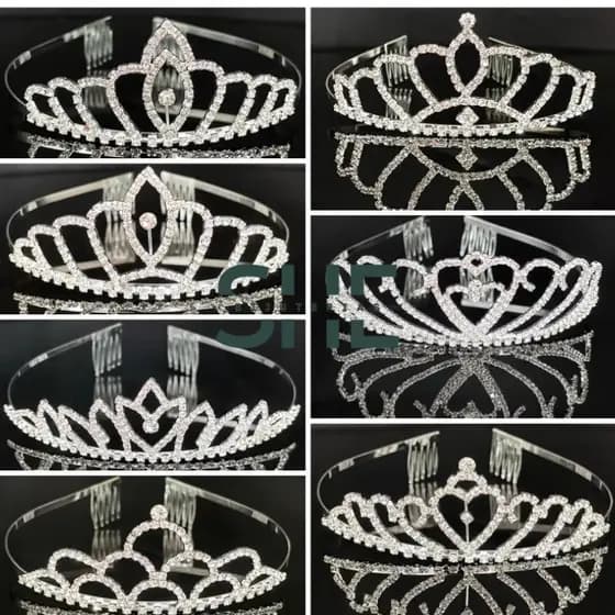 Tiara Coroa Princesa Cabelo Strass Brilho Daminha Infantil Festas Aniversário Casamento