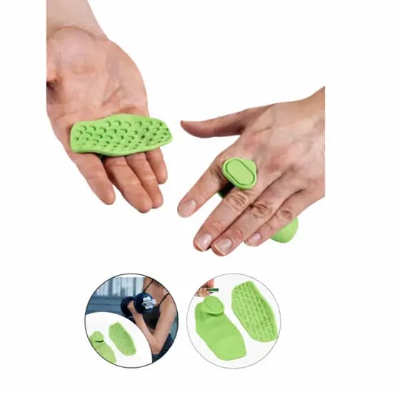 Luva Aderente Academia Anti Calo Protetor Hand Grip Verde | Azul | Cinza GripFlex Para Puxadas Barra Remadas