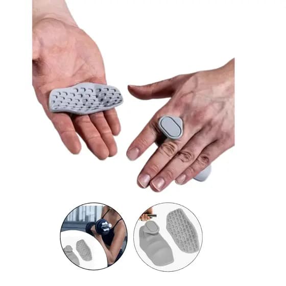 Luva Aderente Academia Anti Calo Protetor Hand Grip Cinza Verde Azul GripFlex Para Puxadas Barra Remadas