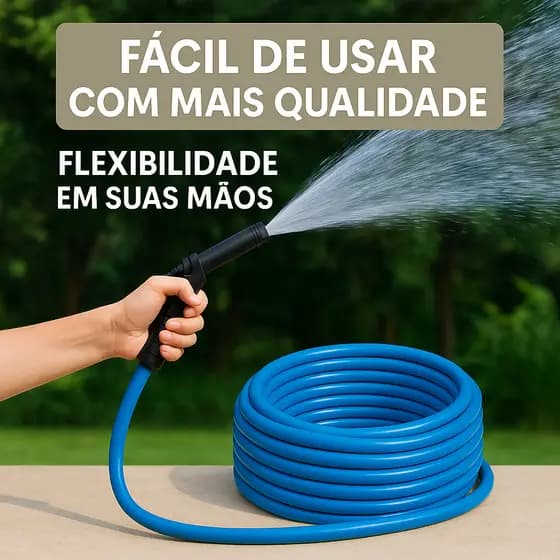 Mangueira de Jardim Alta Pressão Reforçada Flexível Resistente Completa com Conectores