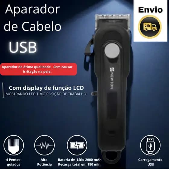 Maquina De Cortar New Ion Ncp-002 4 Pentes Recarregavel