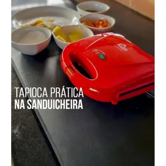 Sanduicheira Grill 127V 750W Vermelho - Antiaderente Kian