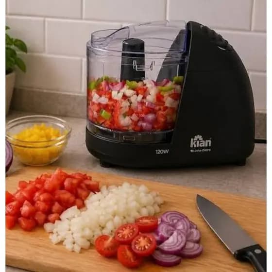 Mini Processador 127V -220v Preto/cinza 120W Kian