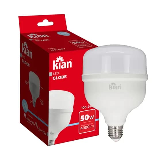 Lampada LED Bulbo E-27 Bivolt 50W 6500K Branco Frio 4000 Kiann