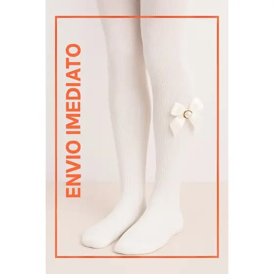 Kit 3 Meia calca Premium grossa canelada menina infantil Perola Coração Laço Flor igreja casamento