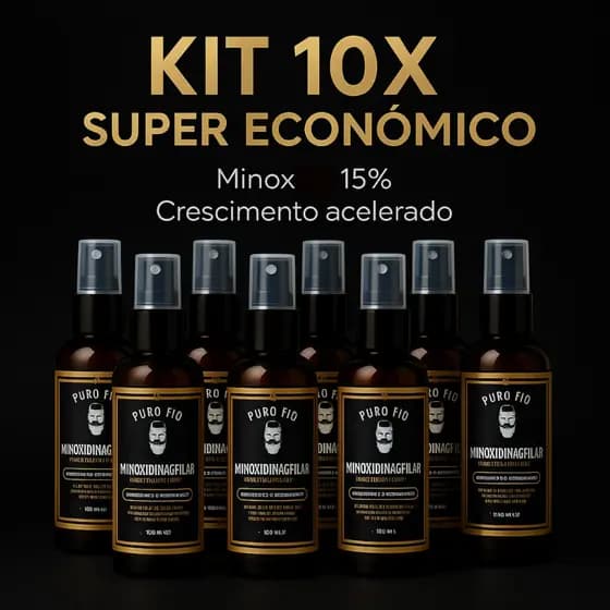 KIT com 5 e 10 Tônico Capilar 15% Anti Queda Crescimento Poderoso Barba Cabelo Sobrancelha Bigode c