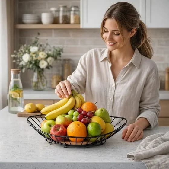 Fruteira Prateleira Suporte Mesa Guardar Banana Laranja Conserva Frutas Organizador Cozinha