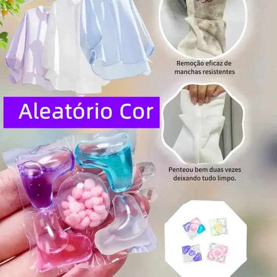Detergente para Lavar Roupas Capsulas Concentrado Detergente Limpeza De Roupas Capsula Lavanderia Pod Lavagem Sombr Flor