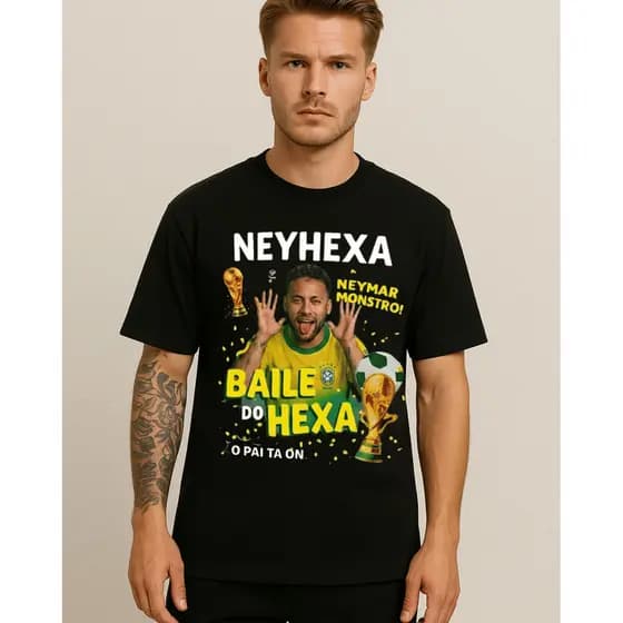 Camisa Neymar Brasil Copa 2026 Hexa Masculina Conforto Premium Para Torcer