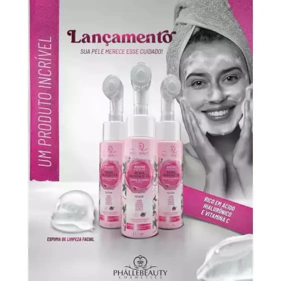 Mousse Micelar Phállebeauty Rosa Mosqueta