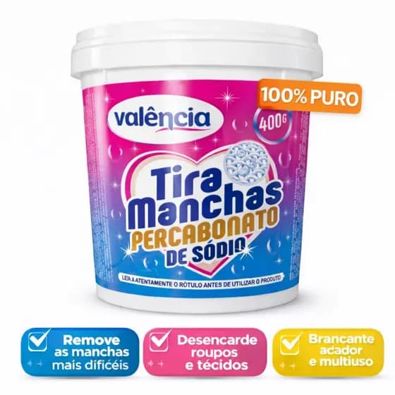 Percarbonato de Sódio 100% Puro Limpeza Profunda e Remoção de Manchas para Todos os Tecidos