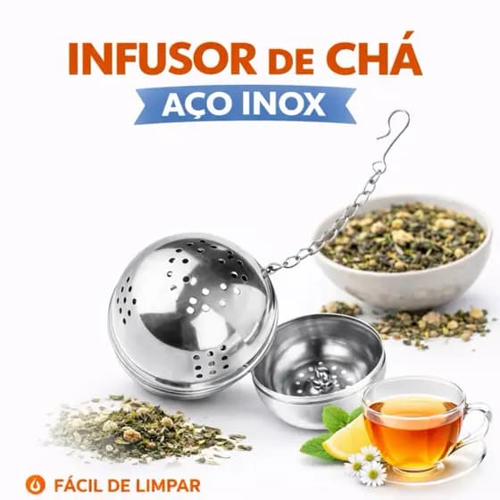 Infusor de Chá em Aço Inoxidável Tipo Bola