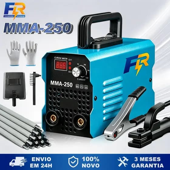 Máquina de Solda 110V/220V Portátil Inversora IGBT Profissional MMA-250/MMA-300