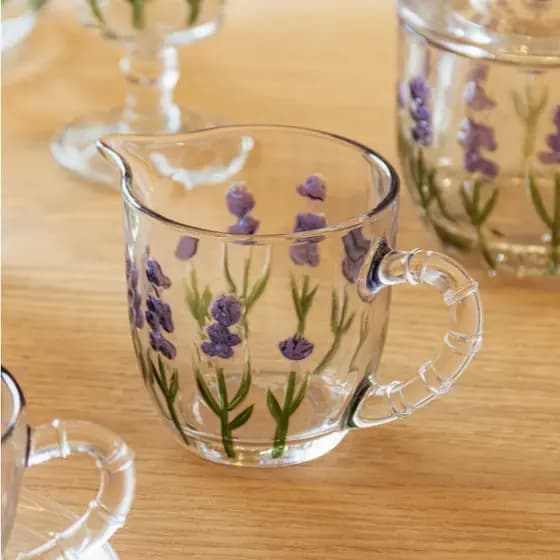 Leiteira Lavanda Hand Painting 240ml Cristal Ecológico - Lyor - 221458