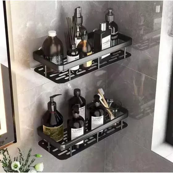 1/2/3 Suporte De Banheiro Alumínio Rack Organizador Alta Qualidade Prateleiras Premium Porta Shampoo