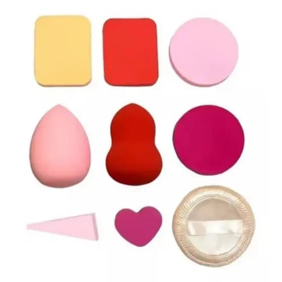 Kit 9 Peças Esponjas de Maquiagem Reutilizáveis Envio rápido